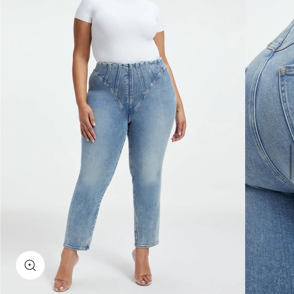 Good American Good Classic Slim Straight Mega Compression Jeans (Indigo442)